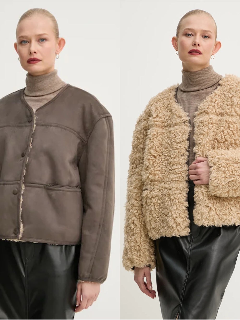 NWT Stand Studio Reversible Charmaine Shearling Jacket 38 / US 6